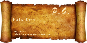 Puia Oros névjegykártya